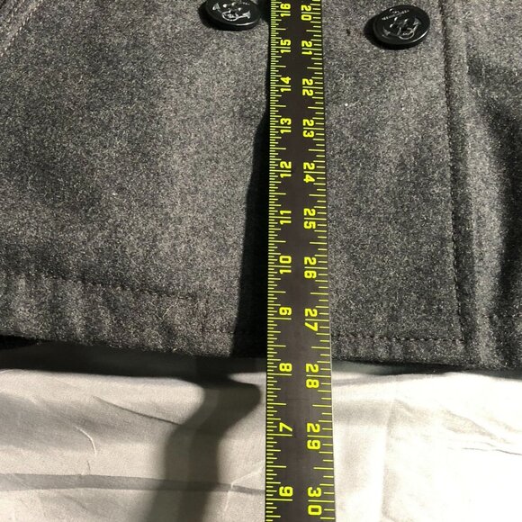 American Eagle Outfitters Mens Peacoat XL Double Breasted Plaid Quilted Gray - Picture 6 of 16